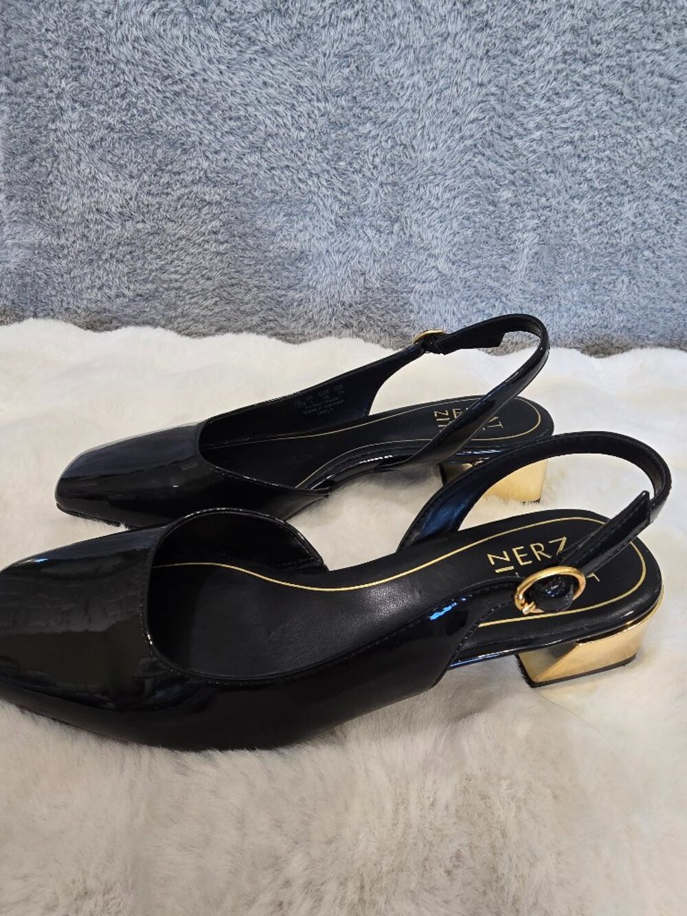 Naturalizer Jayla Black Patent Leather d'Orsay Slingback Dress Pumps Size 7.5